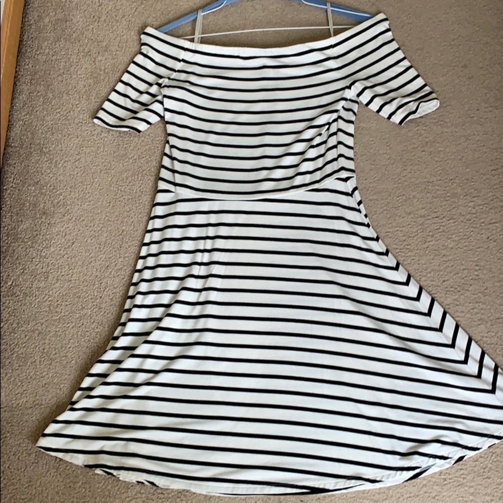 WHBM off the shoulder fit and flare dress